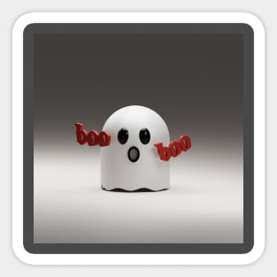 3d rendered cute ghost perfect for halloween design project Sticker